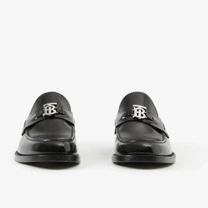 Burberry Monogram Motif Leather Loafers Size 40 Black Prada